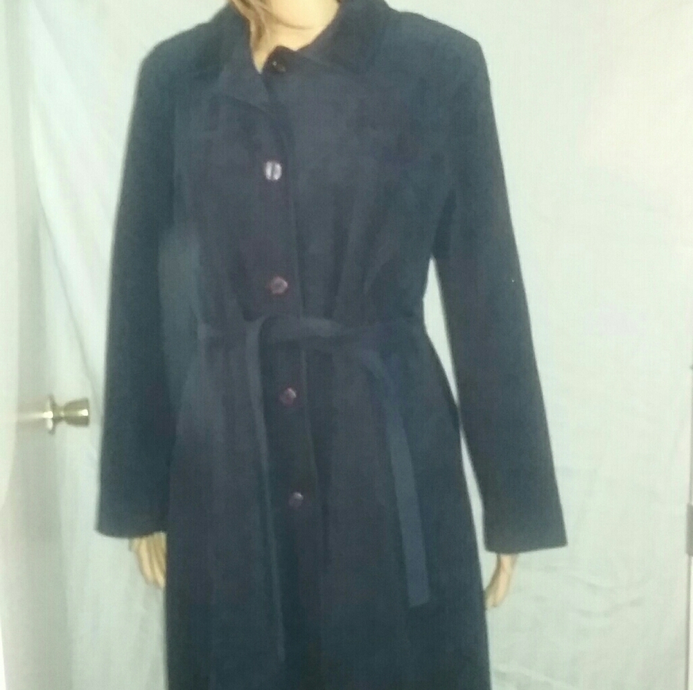 Blue utra  suede  coat Samuel Spigel  sh 17  1/2